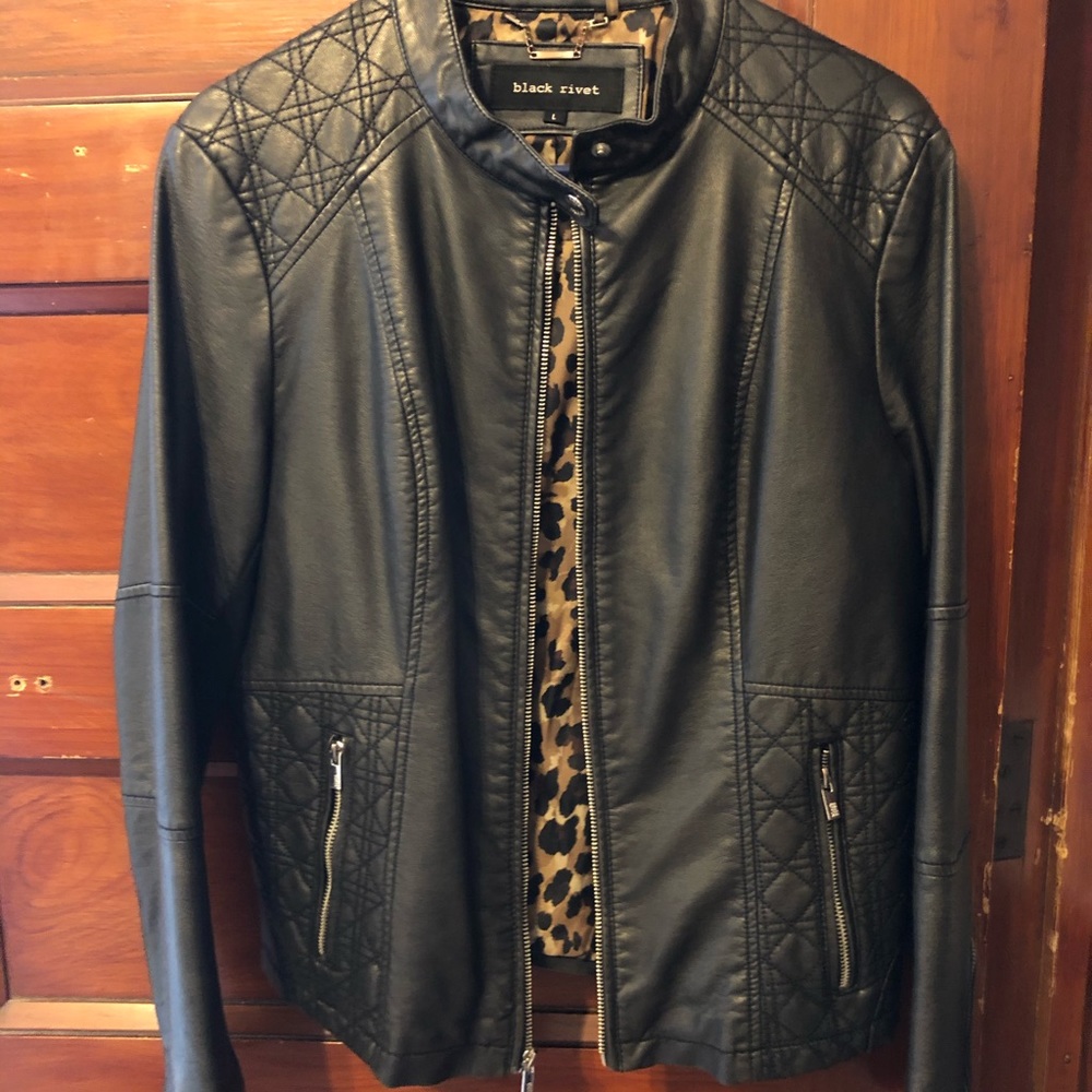 Black Rivet Black Faux Leather Jacket